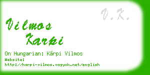 vilmos karpi business card