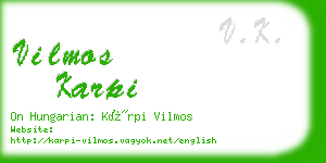 vilmos karpi business card